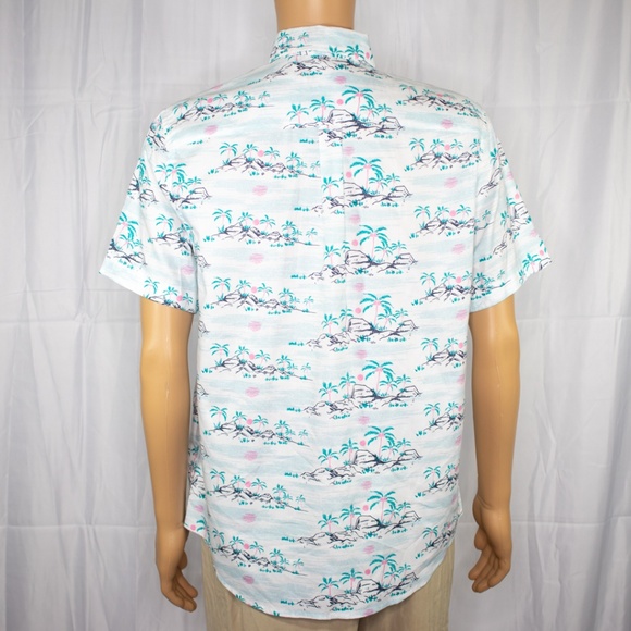 CHAPS Untucked Button Down Shirt Palm Trees - Picture 2 of 6